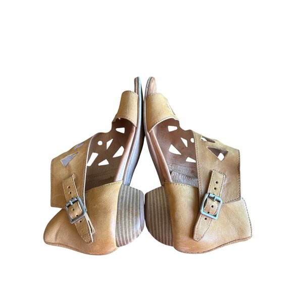 Miz Mooz Leather Cut Out Ankle Sandals Zip Wheat Tan Size‎ 39 8.5-9 Boho Current - Picture 8 of 12